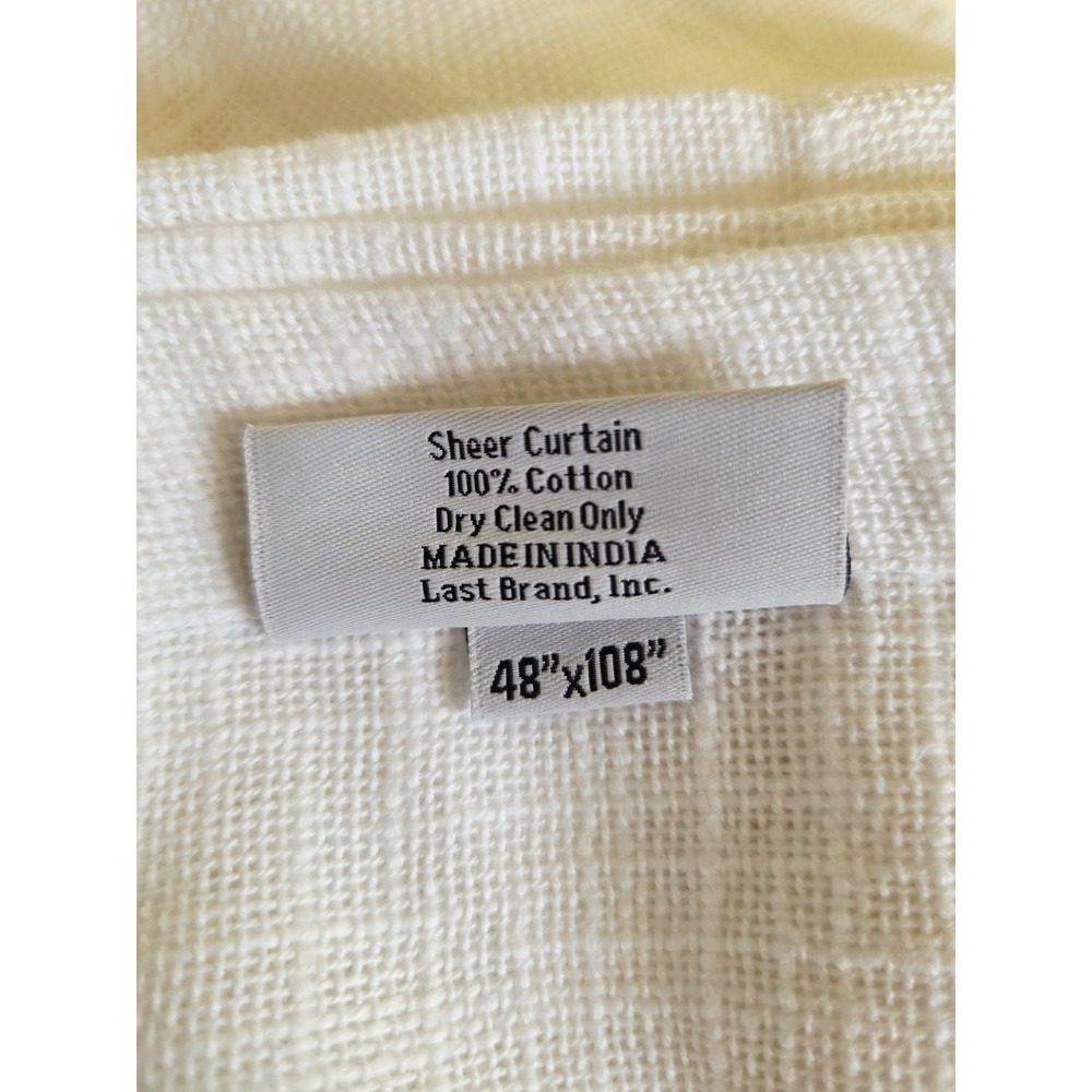 Quince 100% Cotton Sheer Curtains Set of 2 48" X 108" White NEW! Open Box $109 - Picture 8 of 8